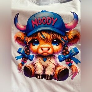***SOLD****NEW Cute Moody Cow Graphic Tee